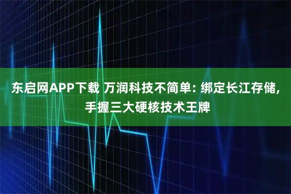 东启网APP下载 万润科技不简单: 绑定长江存储, 手握三大硬核技术王牌